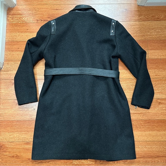 Diesel Suelo Overcoat Wool & Leather Moto Jacket - Size medium - Picture 2 of 12